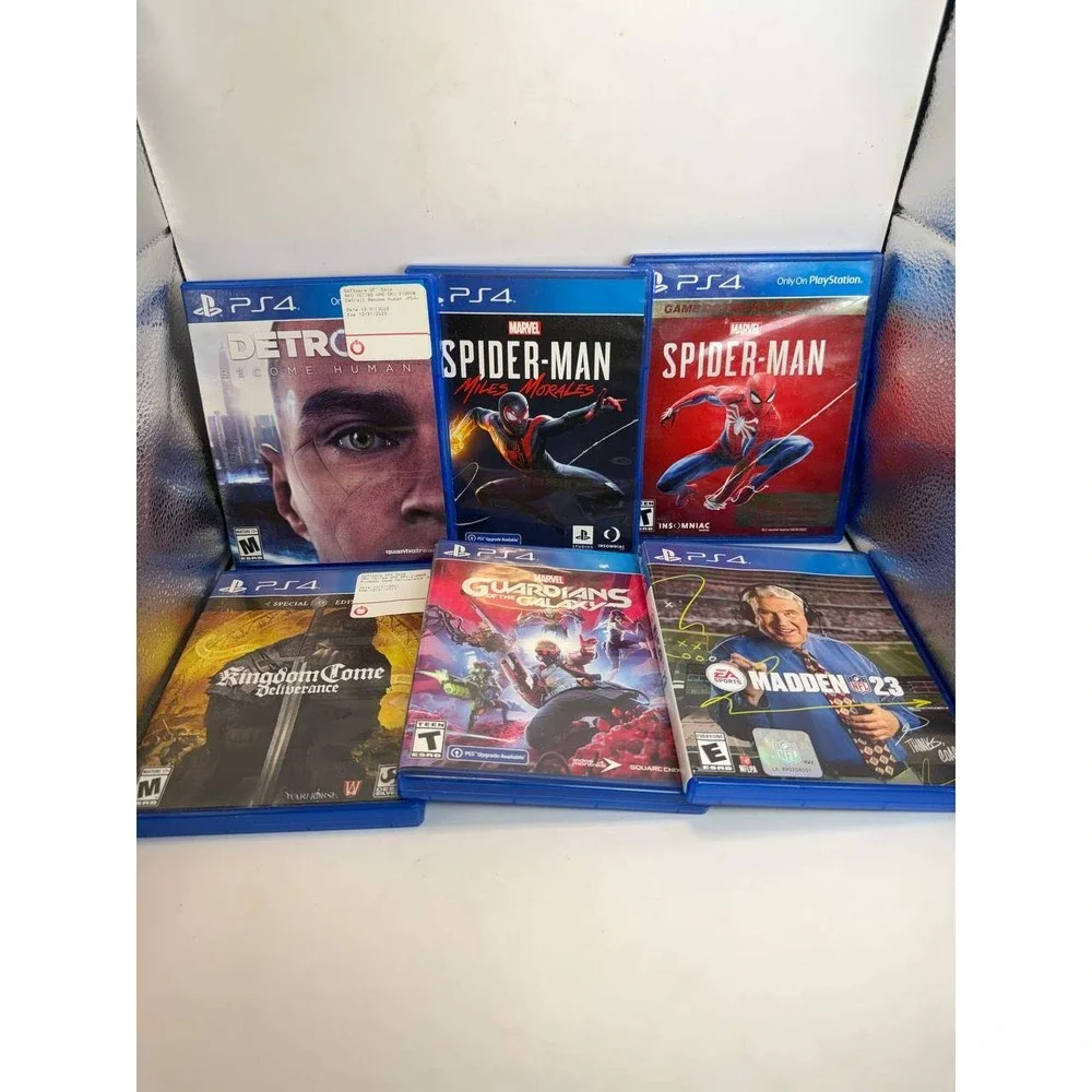 PS4 Game Bundle Spider-Man Miles Morales Detroit Madden 23 Kingdom Come 6 Games